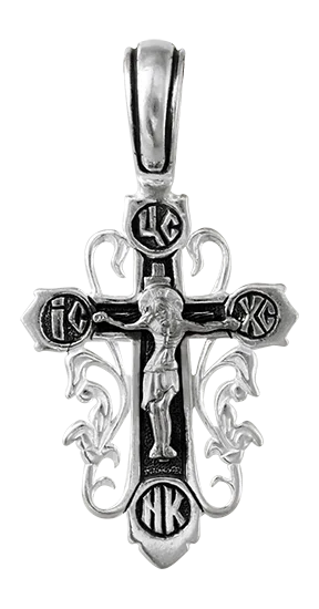 Подвеска крест из серебра