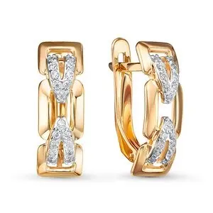 Серьги с английским замком из красного золота