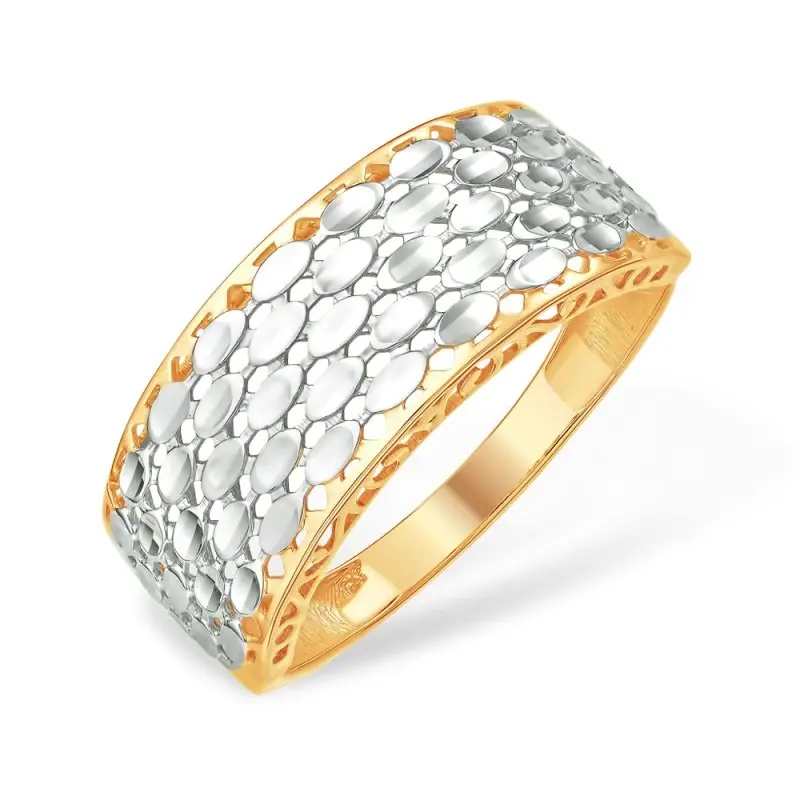 Кольцо декоративное из комбинированного золота