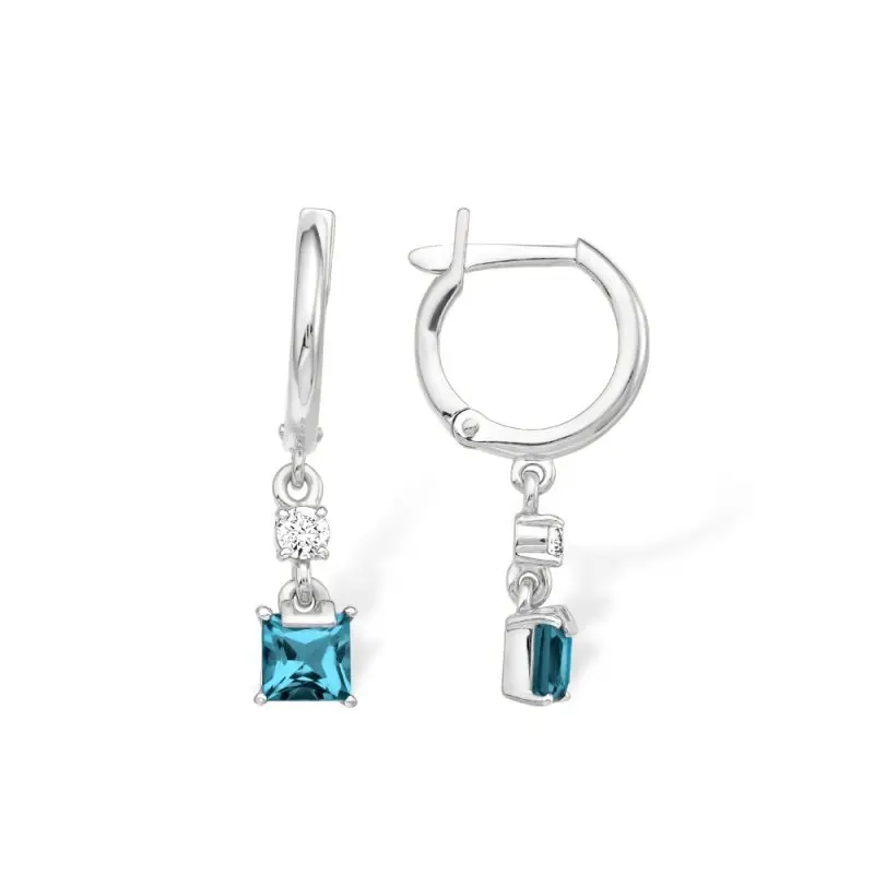 Серьги подвесные из серебра