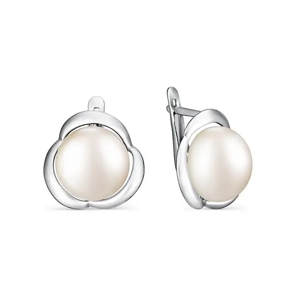 Серьги с английским замком из серебра