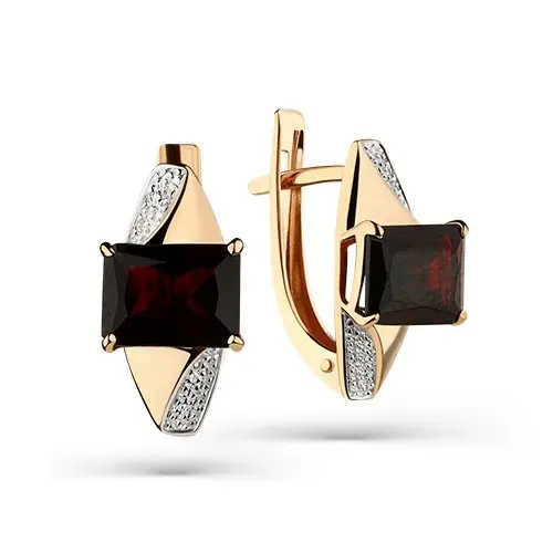 Серьги с английским замком из красного золота