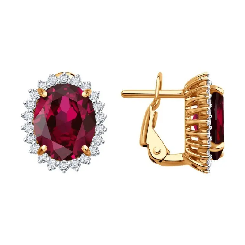 Серьги с английским замком из красного золота