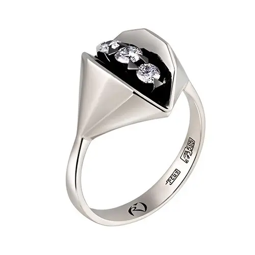 Кольцо декоративное из белого золота