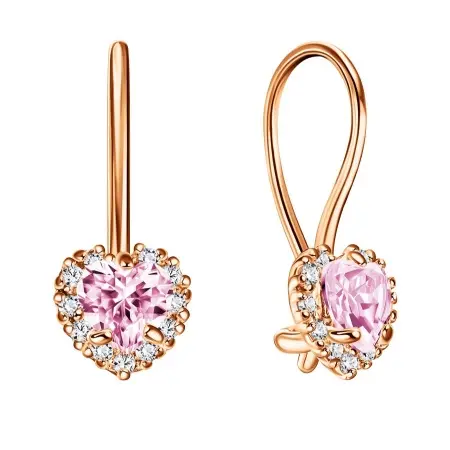 Серьги детские из красного золота вид 1