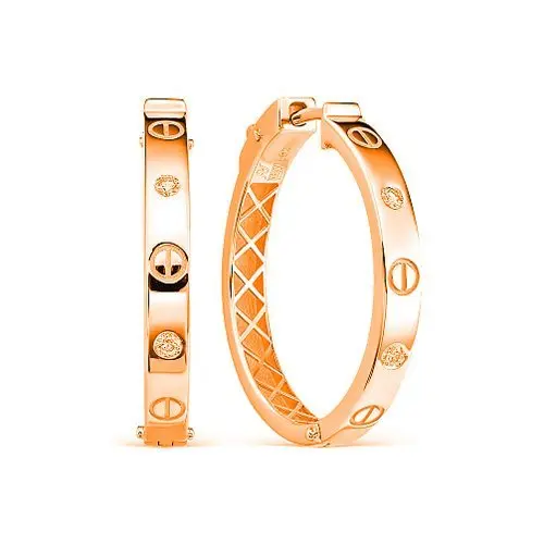 Серьги конго из комбинированного золота