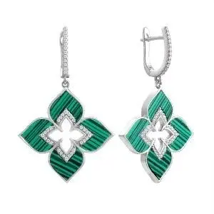 Серьги подвесные из серебра