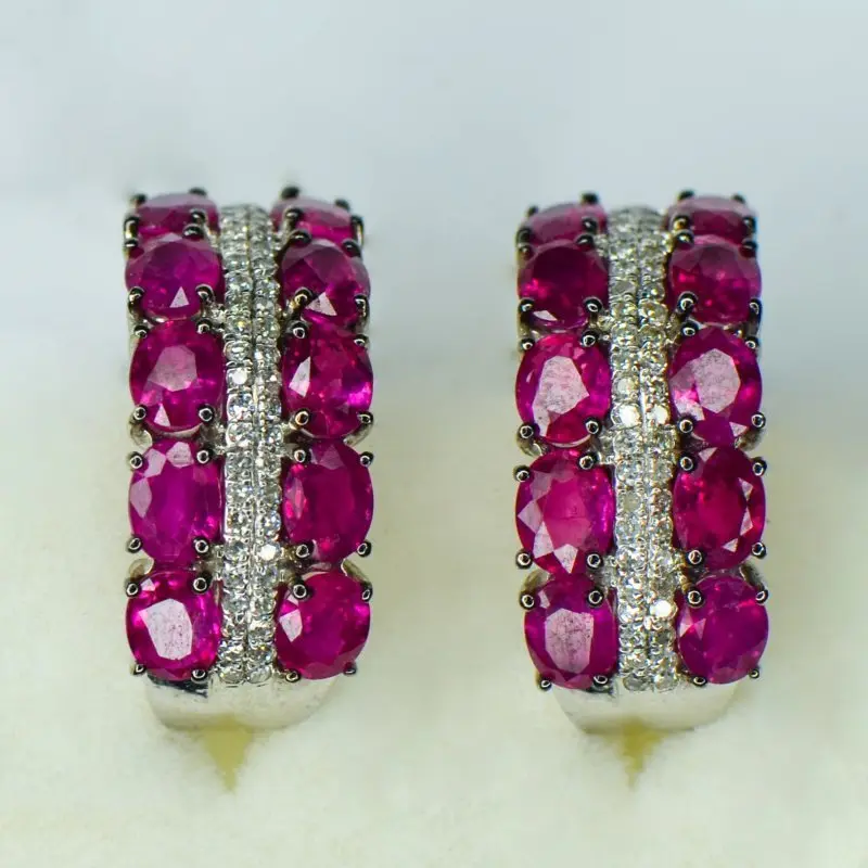 Серьги с английским замком из белого золота