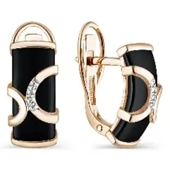 Серьги с английским замком из красного золота