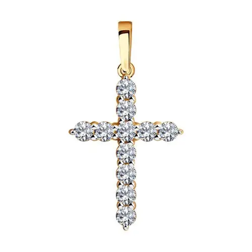 Подвеска декоративный крест из красного золота