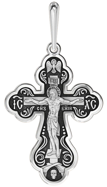 Подвеска крест из серебра