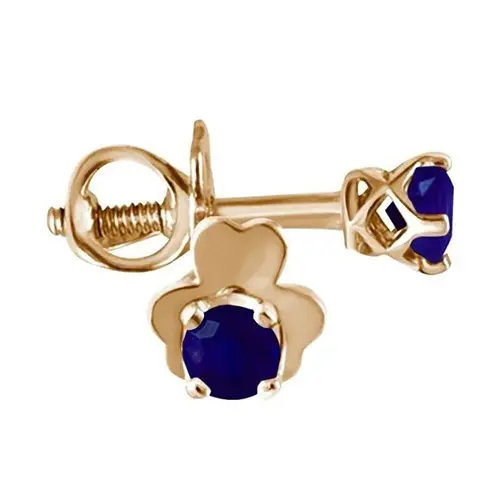 Серьги пуссеты из красного золота