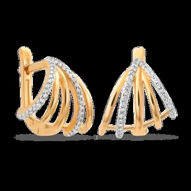 Серьги с английским замком из красного золота