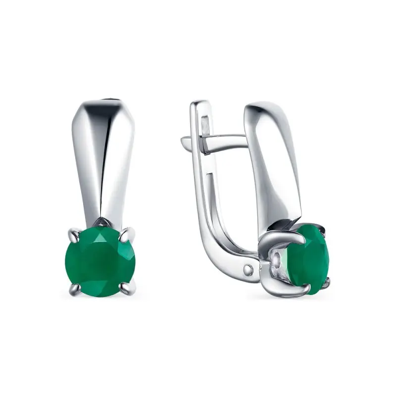 Серьги с английским замком из серебра