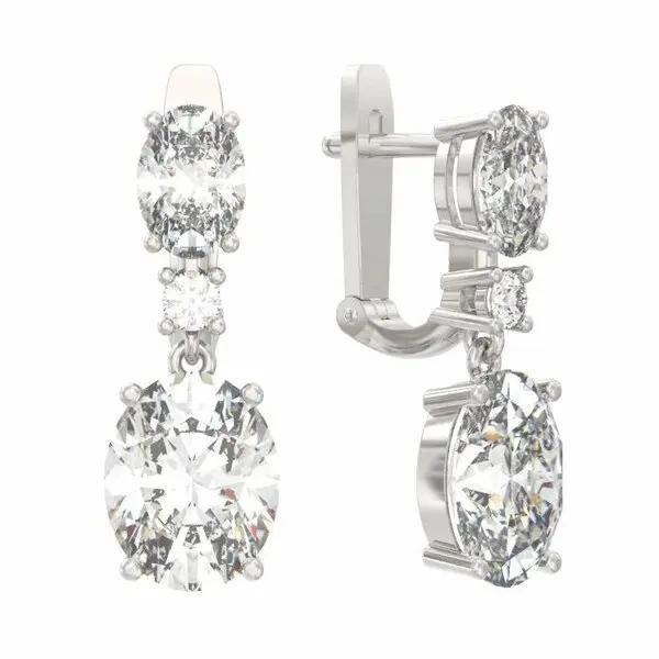 Серьги подвесные из серебра