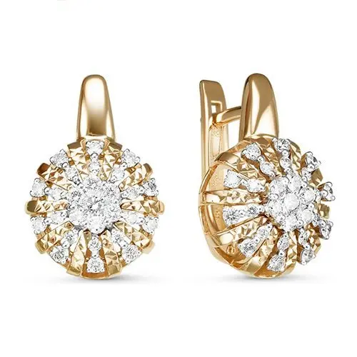 Серьги с английским замком из красного золота