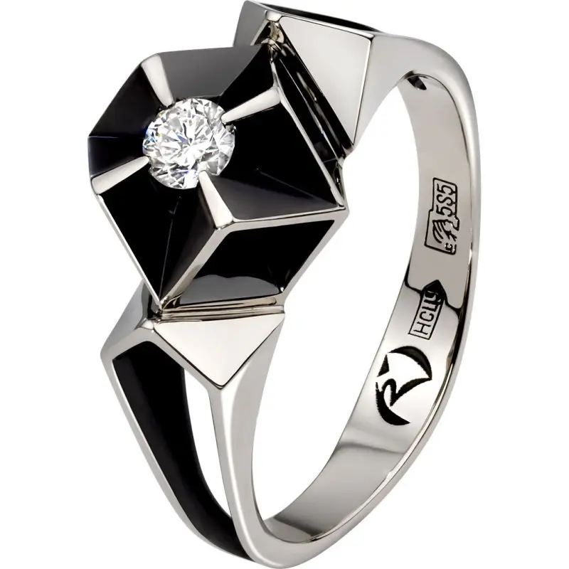 Кольцо декоративное из белого золота