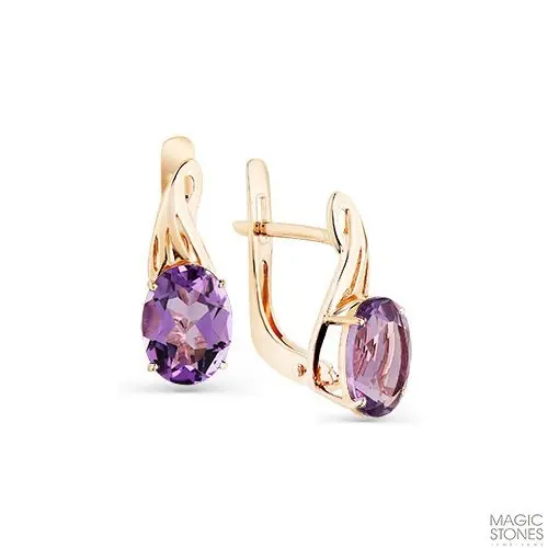Серьги с английским замком из красного золота