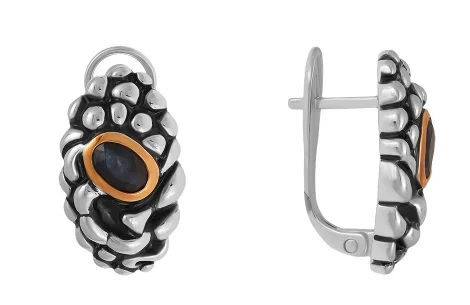 Серьги с английским замком из серебра