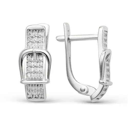 Серьги с английским замком из белого золота