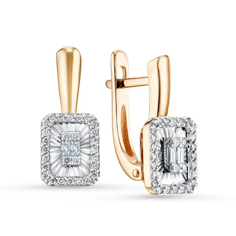 Серьги с английским замком из красного золота