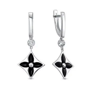 Серьги подвесные из серебра