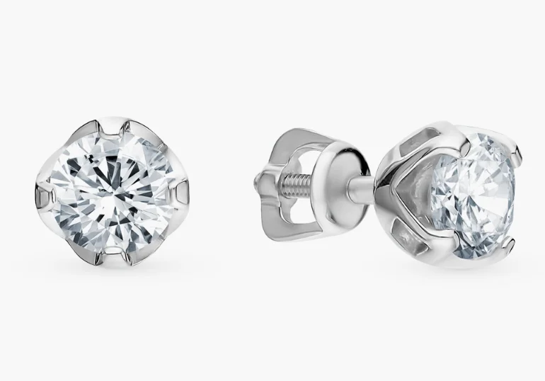 Серьги пуссеты из серебра