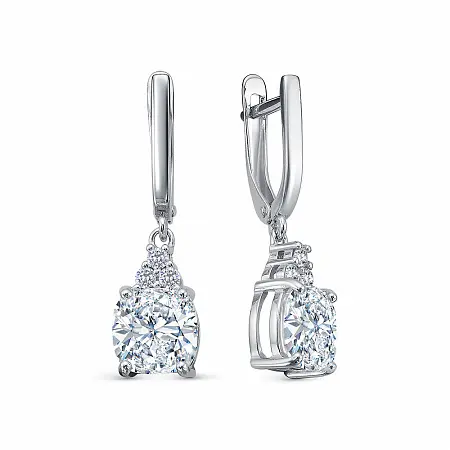 Серьги подвесные из серебра