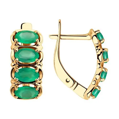 Серьги с английским замком из красного золота