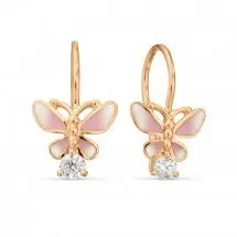 Серьги детские из красного золота