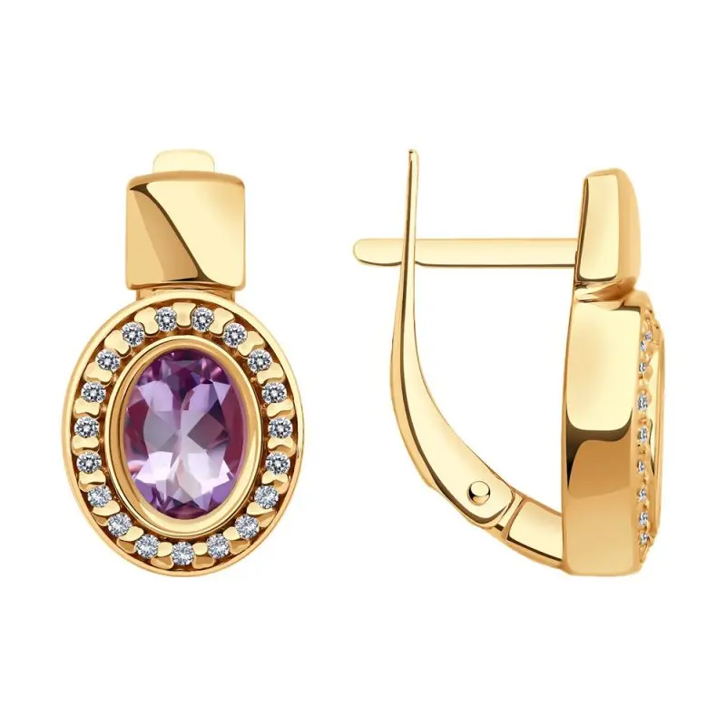 Серьги с английским замком из позолоты