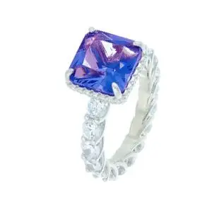 Кольцо декоративное из серебра вид 1