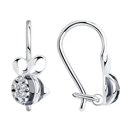 Серьги детские из серебра вид 1