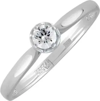 Кольцо помолвочное из белого золота