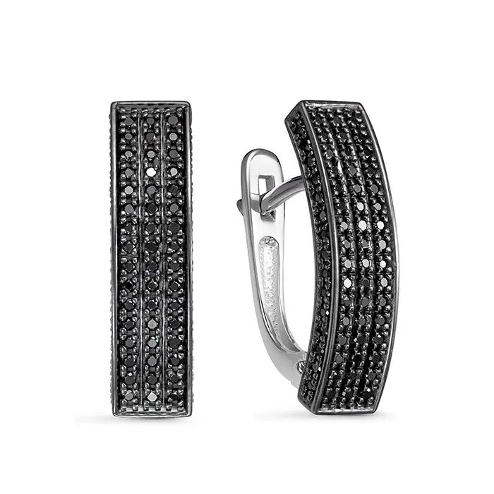 Серьги с английским замком из белого золота