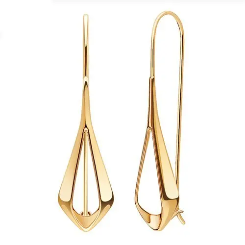 Серьги петельки из красного золота