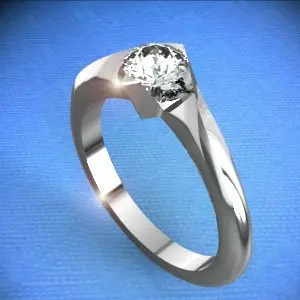 Кольцо декоративное из белого золота