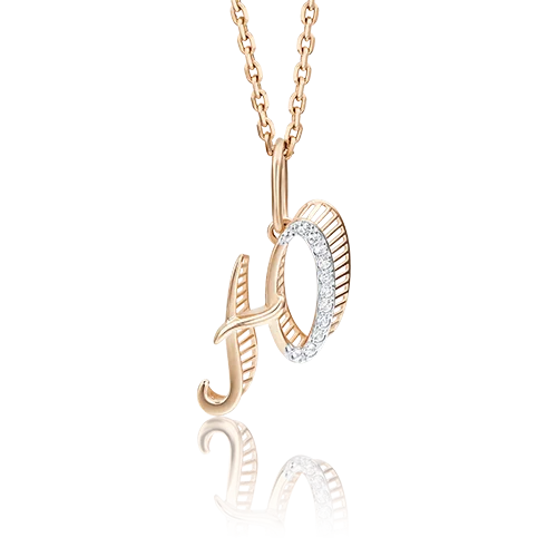 Подвеска буква из красного золота