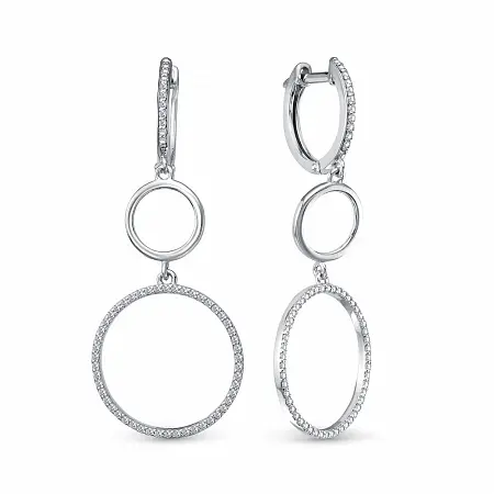 Серьги подвесные из серебра