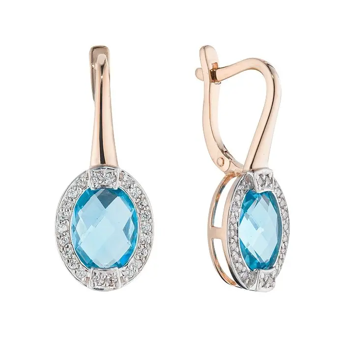 Серьги с английским замком из красного золота