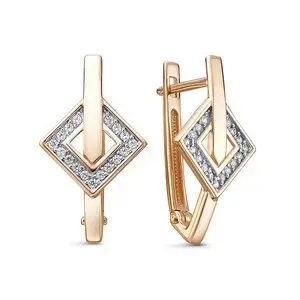 Серьги с английским замком из красного золота