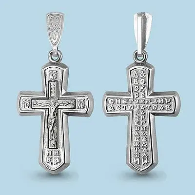 Подвеска крест из серебра