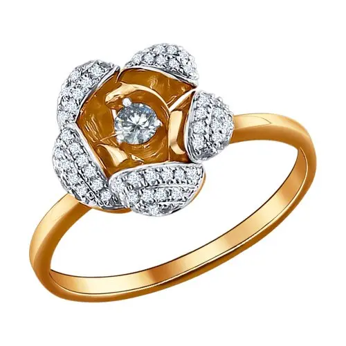 Кольцо декоративное из комбинированного золота