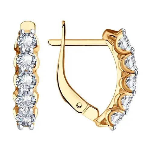 Серьги с английским замком из красного золота