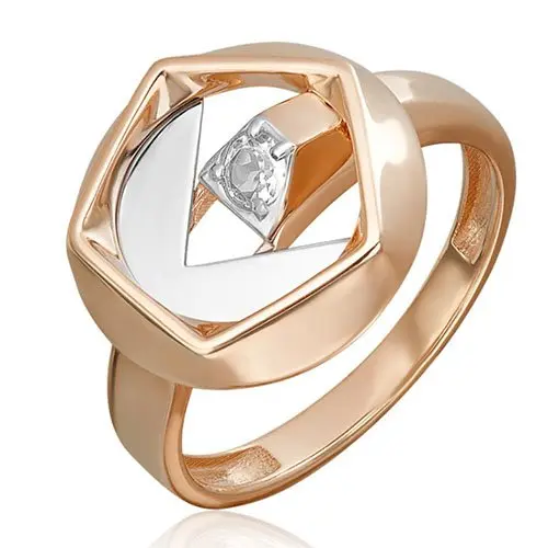 Кольцо декоративное из комбинированного золота