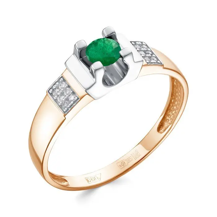 Кольцо декоративное из комбинированного золота