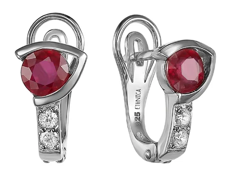 Серьги с английским замком из серебра