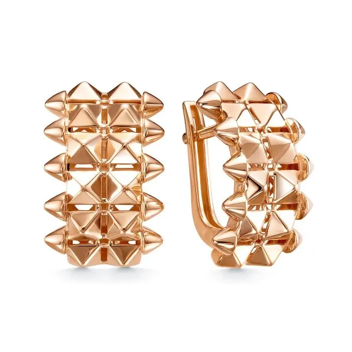 Серьги с английским замком из красного золота