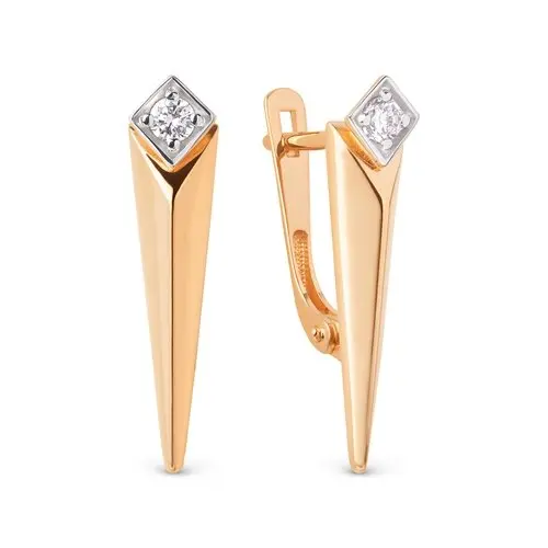 Серьги с английским замком из красного золота