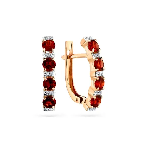 Серьги с английским замком из красного золота